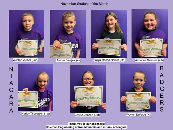 November 2020 Students of the Month