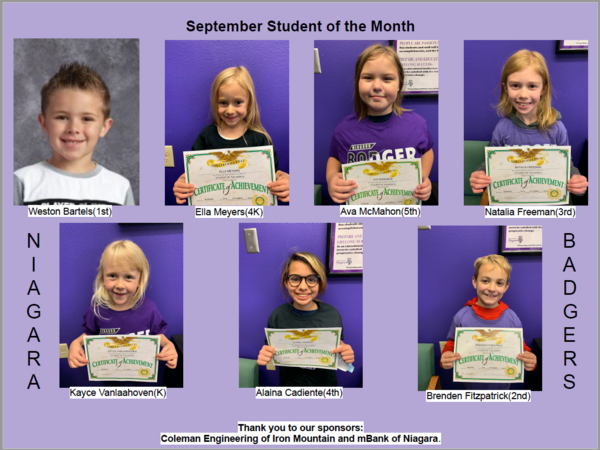 September Student of the Month