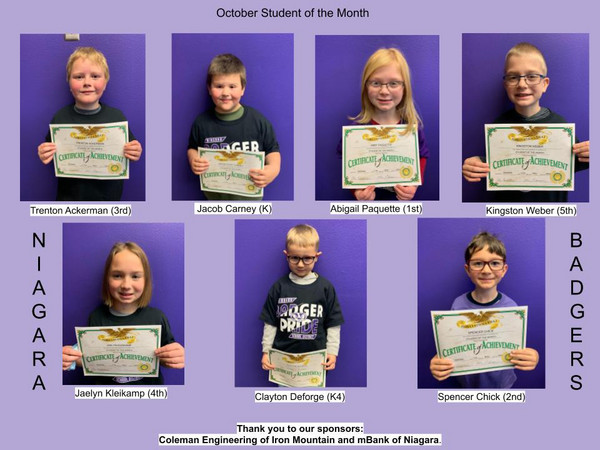 October Students of the Month